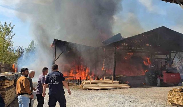 Safranbolu’da kereste fabrikasında yangın