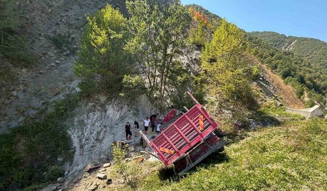 Sinop’ta freni boşalan kamyon şarampole uçtu: 1 ölü