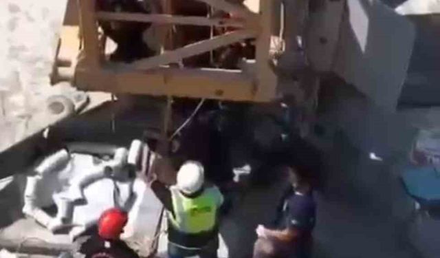 Vinçte bayılan operatörü itfaiye kurtardı
