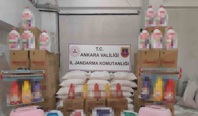 Ankara’da 500 litre sahte deterjan ele geçirildi