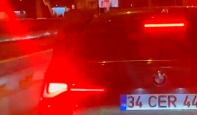 Bakırköy’de bir maganda trafikte tartıştığı kadın sürücüyü böyle darp etti