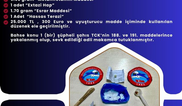 Bingöl’de uyuşturucu operasyonu: 1 şüpheli tutuklandı