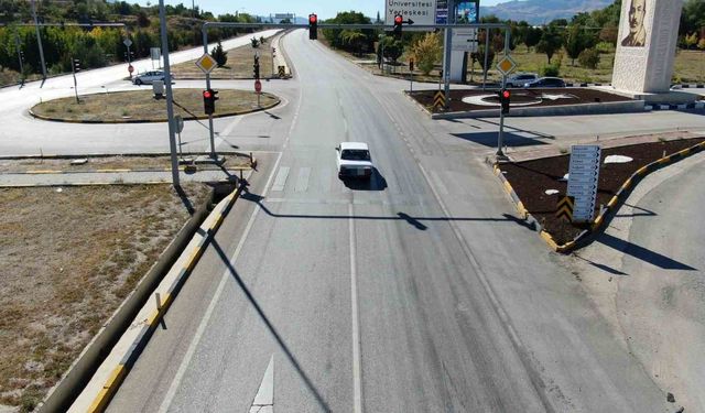 Burdur’da dronlu trafik denetimi