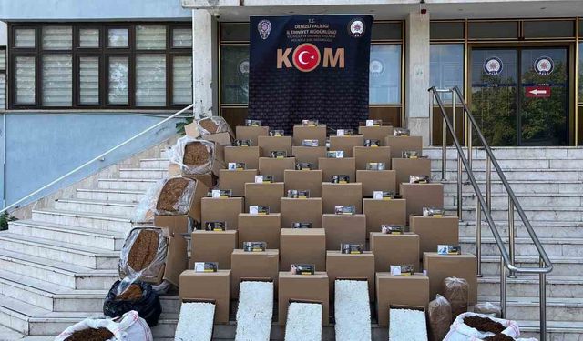 Denizli’de eş zamanlı operasyonlarda binlerce kaçak sigara yakalandı