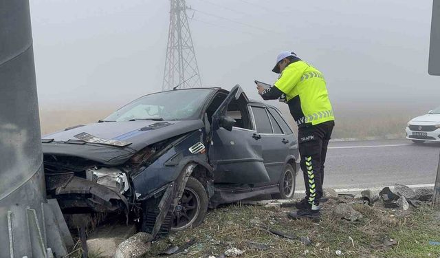 Edirne’de yoğun sis kazaya sebep oldu