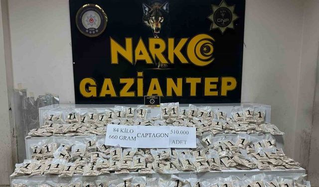 Gaziantep’te 510 bin adet uyuşturucu hap ele geçirildi: 1 şahıs tutuklandı