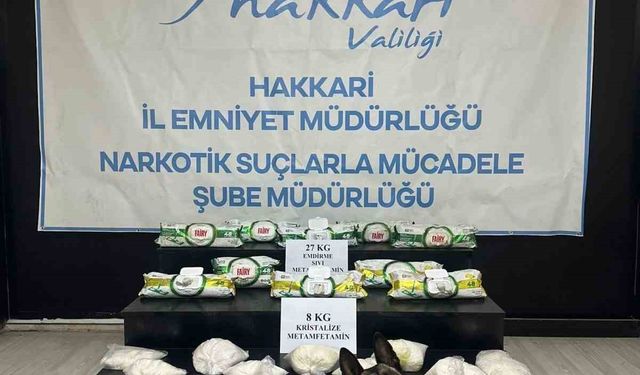 Hakkari’de 43 kilo uyuşturucu ele geçirildi