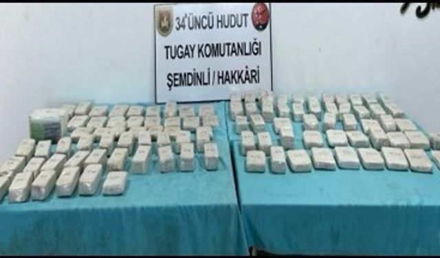 Hudut birlikleri 102 bin 429 gram uyuşturucu madde ele geçirdi