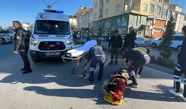 Karaman’da otomobilin çarptığı kadın yaralandı