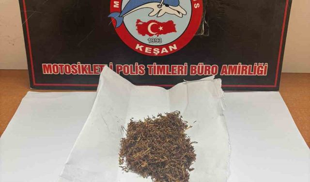 Keşan’da polisin durdurduğu 2 şüpheliden uyuşturucu ele geçirildi