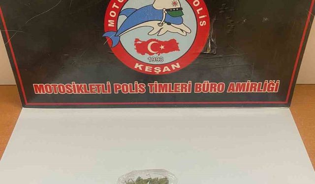 Keşan’da uyuşturucuyla yakalanan şahıs gözaltına alındı