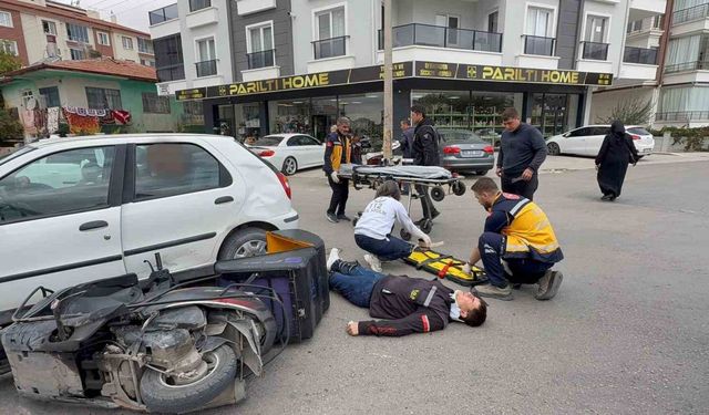 Motosiklet ile otomobil çarpıştı: 1 yaralı