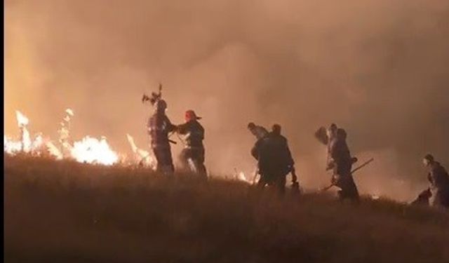 Ermenistan sınırında korkutan örtü yangını