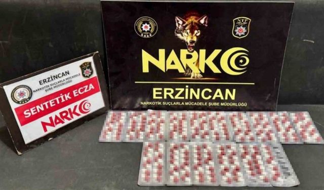 Erzincan’da 216 adet sentetik ecza ele geçirildi