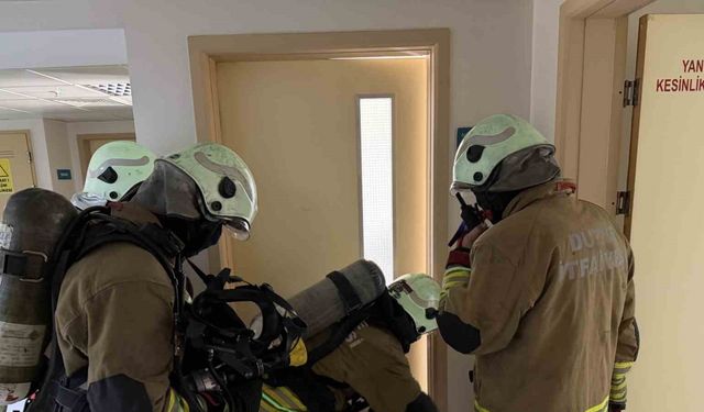 Kadın doğum hastanesinde yangın tatbikatı gerçeğini aratmadı