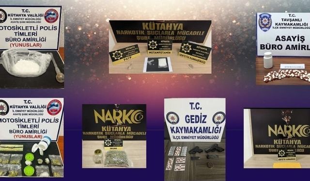 Kütahya polisi uyuşturucuyla mücadelede kararlılığını sürdürüyor