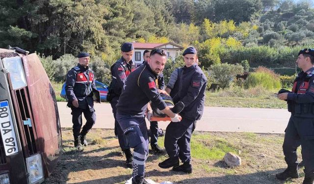 Osmaniye’de devrilen otomolin sürücüsü yaralandı