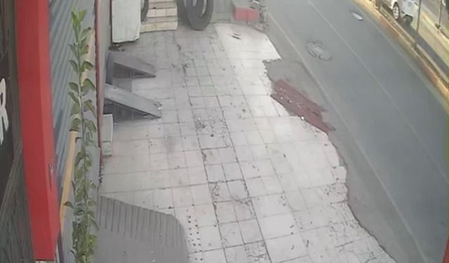 Siirt’te aracın yayaya çarptığı anlar güvenlik kamerasına yansıdı