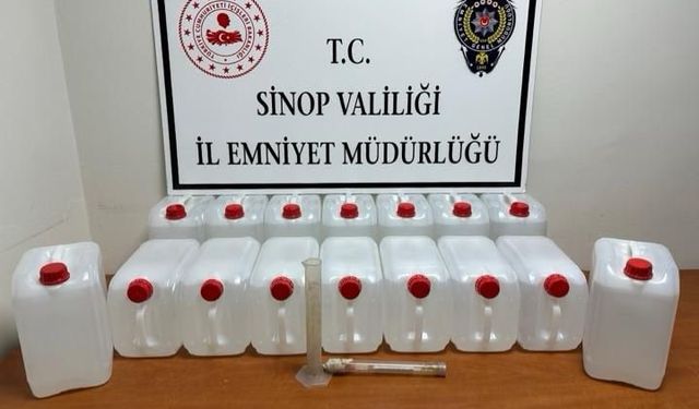 Sinop’ta 2025 yılında 2 bin 400 litre sahte alkol ele geçirildi