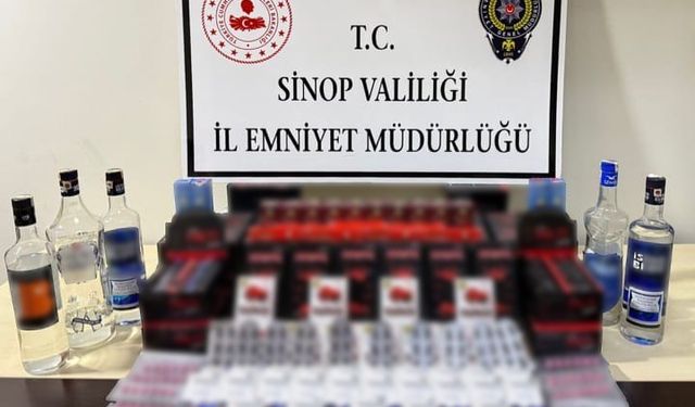 Sinop’ta kaçak içki ve cinsel içerikli ürün operasyonu: 1 gözaltı