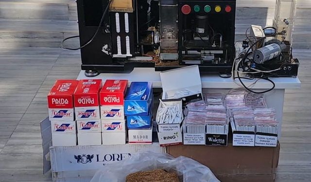 Uşak’ta çok sayıda kaçak makaron ve tütün ele geçirildi
