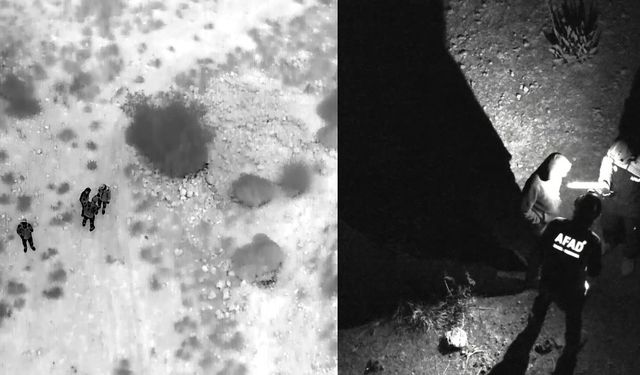 AFAD ekipleri kayıp zihinsel engelli vatandaşı termal kameralarla buldu