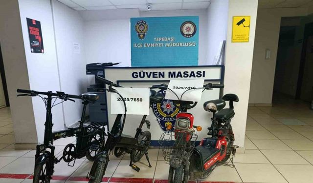 Çalınan bisikletler polis tarafından bulundu