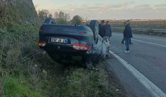 Çaycuma'da otomobil takla atarak durabildi: 1 yaralı