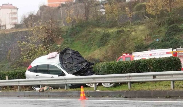 Görele’de trafik kazası: Otomobil alev aldı