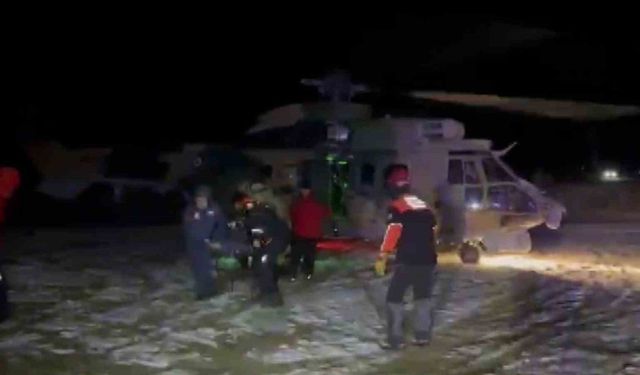 Hasan Dağı’nda mahsur kalan öğrenciler helikopterle kurtarıldı