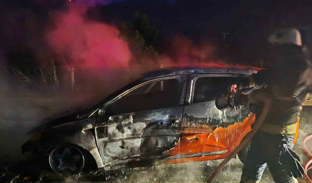 Manavgat’ta seyir halindeki araç alev alev yandı