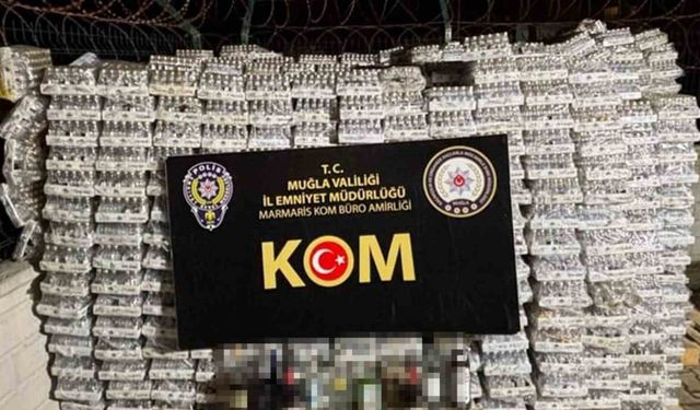 Marmaris’te 4 bin 166 litre kaçak içki ele geçirildi