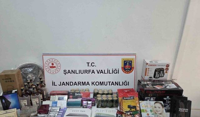 Şanlıurfa’da kaçakçılık operasyonunda çok sayıda kaçak ürün ele geçirildi