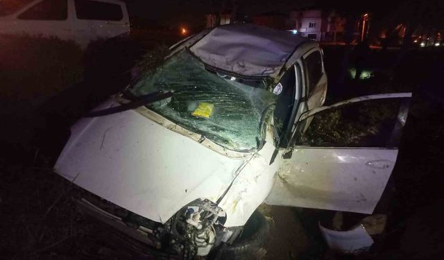 Tekirdağ'da alkollü sürücü su kanalına uçtu