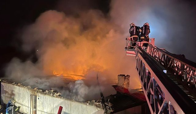 Denizli'de alevler iş yerini kullanılamaz hale getirdi