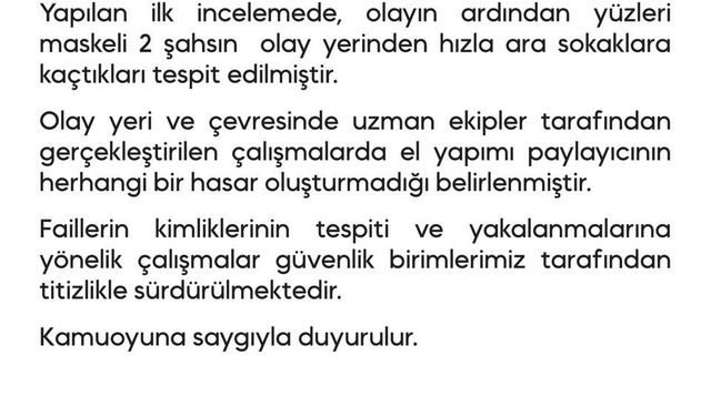 Diyarbakır Emniyet Müdürlüğüne EYP'li saldırı girişimi