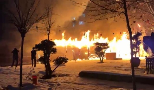 Diyarbakır'da kafede yangın paniği