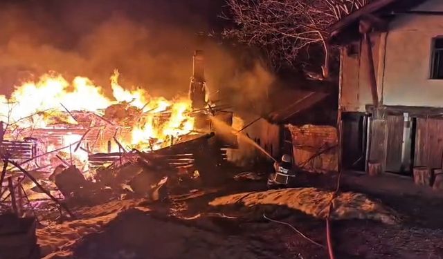 İki katlı ahşap ev alevlere teslim oldu: 1 yaralı