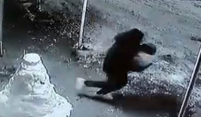 Kardan adamın kafasını çaldılar, o anlar kamerada