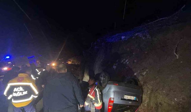 Kazdağları yolunda otomobil takla attı