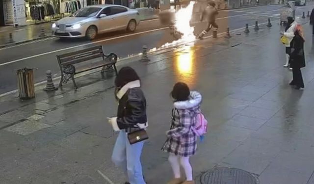 Tekirdağ'da motosiklet bir anda alev topuna döndü: Üzerinden atlayarak yanmaktan son anda kurtuldu