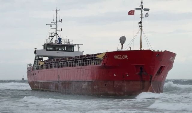 Tekirdağ'da yük gemisi karaya oturdu