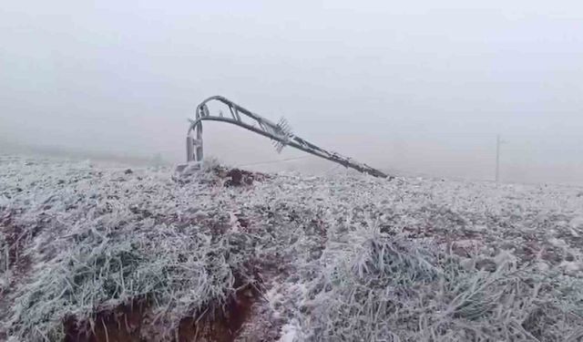 Tipi onlarca elektrik direğini yıktı, buzla kaplanan iletim hatları ekiplerce temizlendi