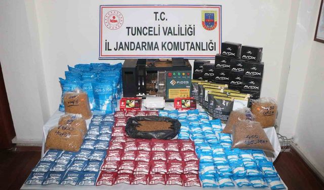 Tunceli'de kaçak alkol ve tütün operasyonu