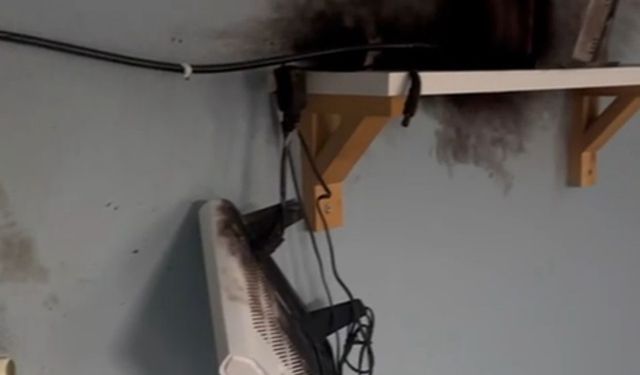 Turgutlu'da bir eve yıldırım düştü