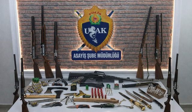 Uşak'ta galericiler sitesinde asayiş denetimi