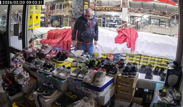 Bir mağazadan mont diğerinden ayakkabı çaldı: O anlar kamerada