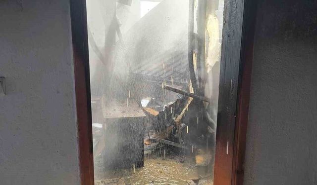 Çaldıran'da ev yangını