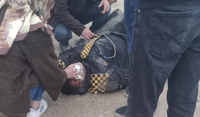 Devrilen motosikletin sürücüsü yaralandı