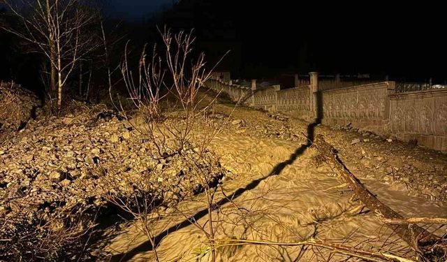 Isparta'da etkili olan sağanak yağmur nedeniyle bir köyde su baskınları yaşandı